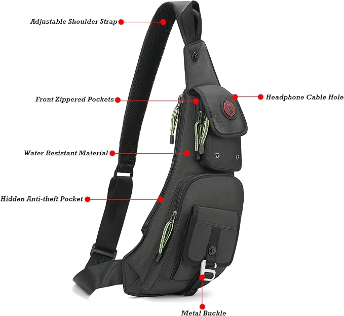 NICGID Sling Bag Chest Shoulder Backpack Crossbody Bags Casual Daypack for Men Women