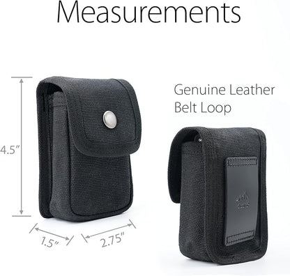 diodrio EDC Belt Pouch for Men Women, Small Compact EDC Holster Pouch with Belt Loop for Hiking, Fishing, Camping, Snap Closure, Classic Waxed Canvas