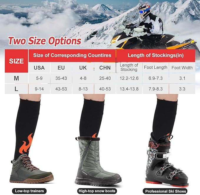 Heated Socks Women Rechargeable Washable with 2 Pack 5000 mAh Batteries, App Control Electric Foot Warmers for Men Rechargeable with 5 Temperature 5 Timer Gear Battery Heated Socks to 11 Hours