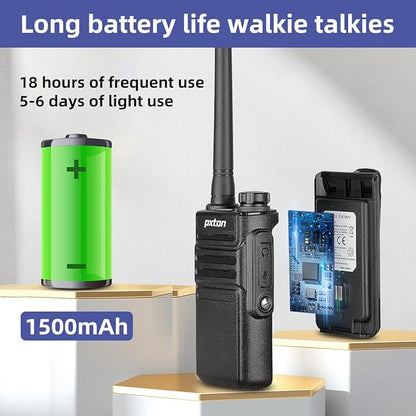 999S Rechargeable walkie talkies for Adults Long Range with Upgrade earpieces and Charger Dock,GMRS Handheld Two Way radios IP54 Waterproof 10 NOAA CH walkie Talkie (2 Pack)