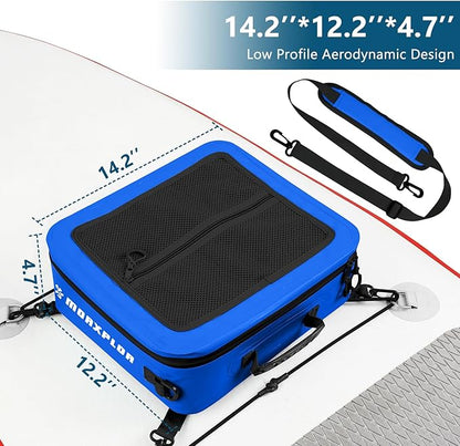 Waterproof PVC Paddleboard Cooler Deck Bag - 12 Can Soft Insulated Cooler for Paddleboarding, Camping, Kayaking
