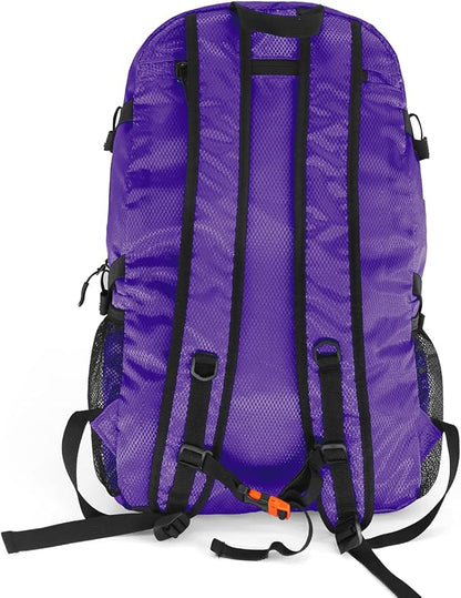 WOLT 40L Packable Travel Backpack, Foldable Lightweight Backpack for Men Women,Waterproof Hiking Bag for Outdoor Camping (Purple)
