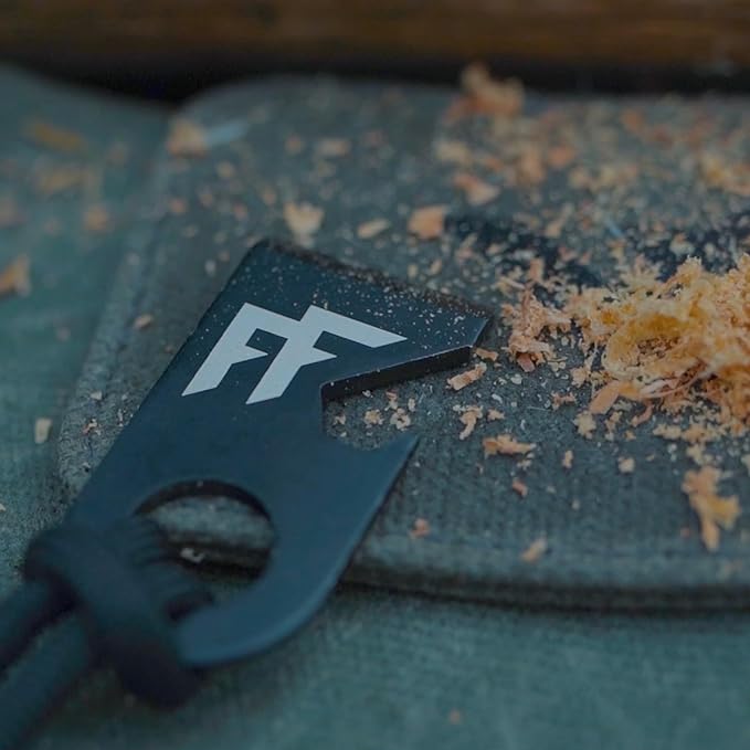 Forest Fundamentals™ Sidekick Fire Starter™ | Ferro Rod Fire Steel & Striker Necklace | All-Weather, EDC, Bushcraft, Camping | Bottle Opener & Tinder Scraper | 5,500º F Molten Sparks