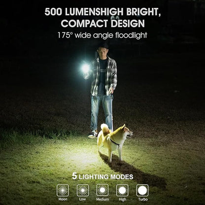WUBEN G2 Mini Flashlight Keychain, 500 Lumens Rechargeable Pocket Flashlight, 5 Modes Small Led Flashlight, EDC Keychain Brightest Flashlight Magnetic Hat Clip for Travel,Walking,Hiking(GREEN)