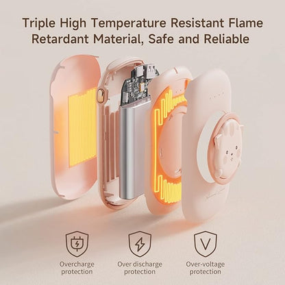 Hand Warmers Rechargeable, Electric Hand Warmer 10000mAh Portable Power Bank, 2 Levels Heater Handwarmers Reusable 12hrs Long Lasting Heat Camping Hand Warmers for Outdoor Sports in Winter