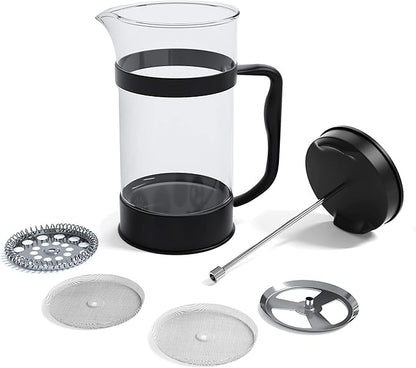 Utopia Kitchen 34 Ounce 1 Liter French Press Coffee Maker, Tea Maker, Travel Coffee Presses, Heat Resistant Thickened Borosilicate Coffee Pot for Camping Travel Gifts, Black Pack of 1