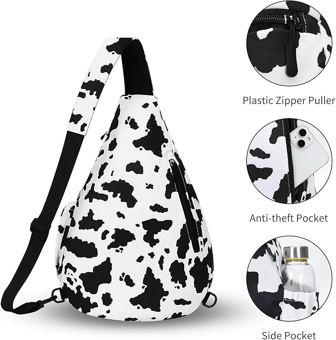 HUA ANGEL Crossbody Sling Bag for Men & Women Lightweight Waterproof Chest Shoulder Bag for Travel Hiking & Everyday Use