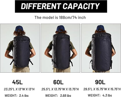 MIER Large Duffel Backpack Sports Gym Bag with Shoe Compartment, Heavy Duty and Water Resistant, Black, 90L