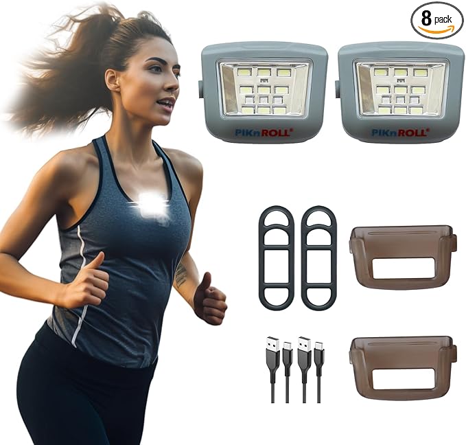 Running Lights, Waterproof LED Clip-On Light, 300 Lumens, USB Rechargeable, Suitable for Hiking, Running, Biking, Walking Dog, Car Repair, Emergency