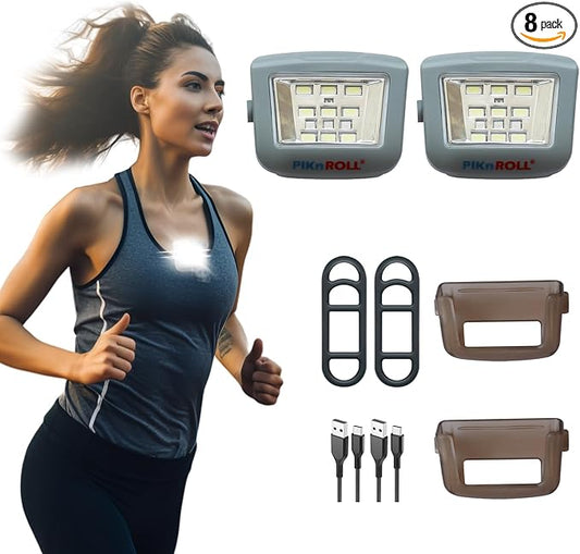 Running Lights, Waterproof LED Clip-On Light, 300 Lumens, USB Rechargeable, Suitable for Hiking, Running, Biking, Walking Dog, Car Repair, Emergency