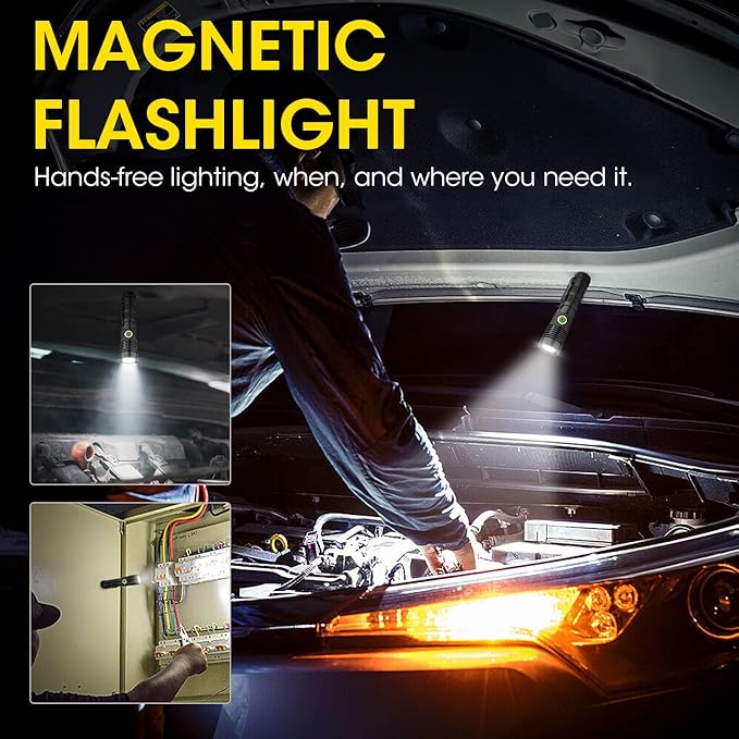 Rechargeable Flashlight High Lumens, 12000 High Lumens Super Bright Flash Light, 1500 Meter Long-Range Zoomable LED Flashlights for Emergency, EDC, Searching, Waterproof Flashlight Dimmable