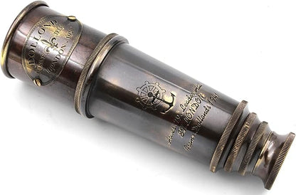 1920 Brass Maritime Vintage Telescope with Pure Leather Case...