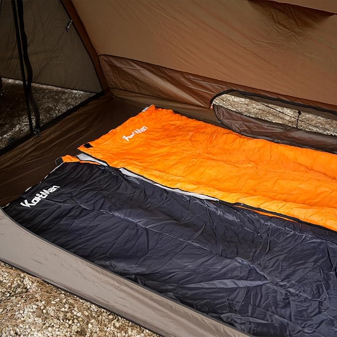 Sleeping Bag Portable Folding Sleeping Bag, KontMan Lightweight Warm Sleeping Bag for Adults, Outdoor Camping Tent Equipment and can be Used as a Quilt (Orange)