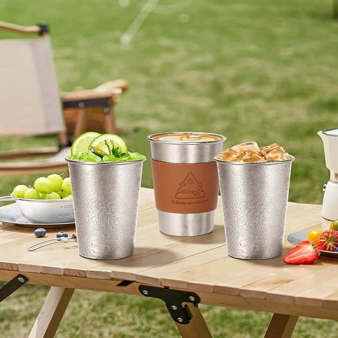 Titanium Beer Mug Cup 11.8 Oz/350ml Pint Cup Stackable Titanium Outdoor Camping Hiking Picnic Home Use