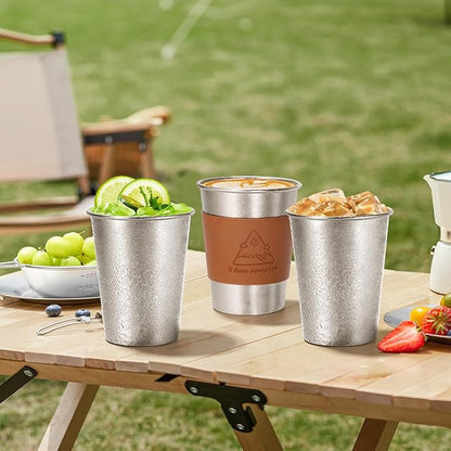 Titanium Beer Mug Cup 11.8 Oz/350ml Pint Cup Stackable Titanium Outdoor Camping Hiking Picnic Home Use