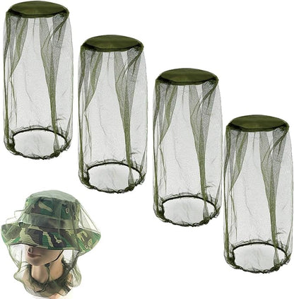 4 Pack Head Net Face Netting Neck Cover Protecting Netting for Outdoor Hiking Camping Climbing Walking