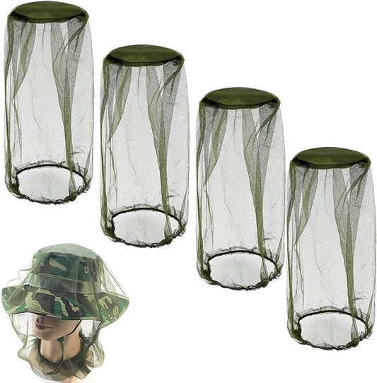 4 Pack Head Net Face Netting Neck Cover Protecting Netting for Outdoor Hiking Camping Climbing Walking