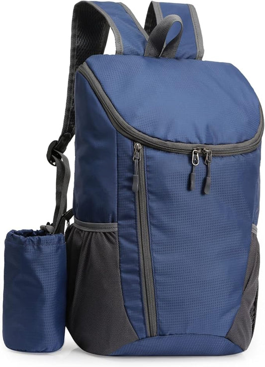 Hiking Backpack, Waterproof and Wear-resistant Lightweight Backpack Packable,Outdoor Travel Camping Daypack Foldable-BLUE