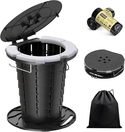 BLIKA Portable Toilet Kit for Camping, Camp Toilet with Pop-Up Privacy Tent, Toilet Bags and Eco Absorbent Gel, Foldable Portable Toilet for Adults, Portable Outdoor Shower Tent Camp Toilet