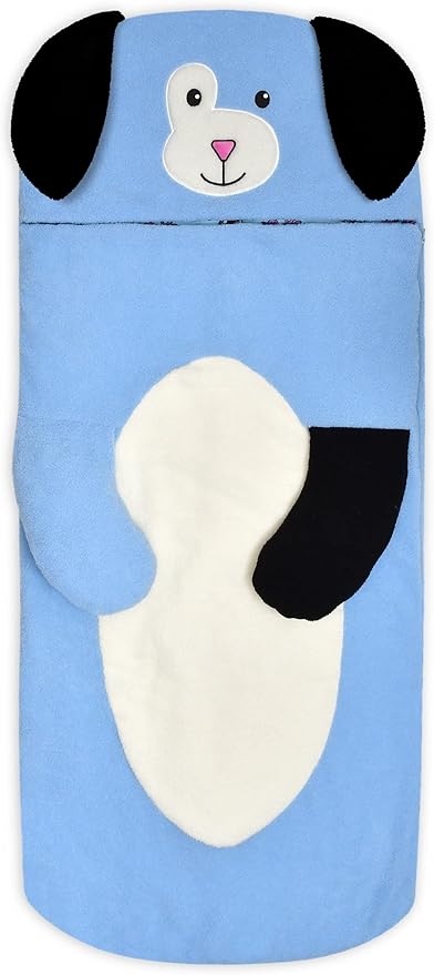 iscream 73" x 25" Faux Sherpa-Lined Furry Plush Fleece Zippered Sleeping Bag - Furry Friends Collection
