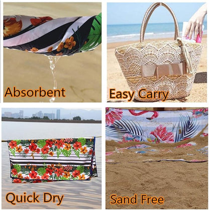 HAOKUN Microfiber Sand Free Beach Towel Blanket-Quick Fast Dry Super Absorbent Lightweight Thin Towel for Travel Pool Swimming Bath Camping Yoga Gym Sports Idea … (flamingo1)