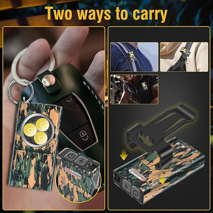 V7 Mini Powerful EDC Flashlight High Lumens 1100LM LED Rechargeable Flashlight with Magnetic and Cilp,Small Pocket Flash Light with Red Blue UV Light