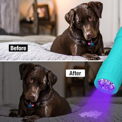EverBrite Black Light Flashlight, UV Mini Flashlight, 9-Led 395nm Detector for Pet Urine, Stains, Scorpions, 18 AAA Batteries Included