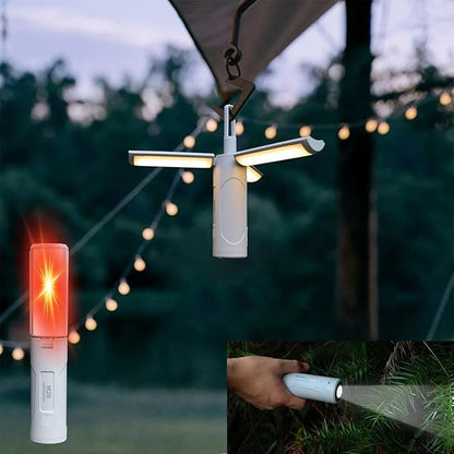 LED Multi-Function Camping Light，4-in1 Camping Flashlight，Rechargeable Camping Lantern with 750LM 6 Light Modes Water-Resistant,Waterproof Tent Lights