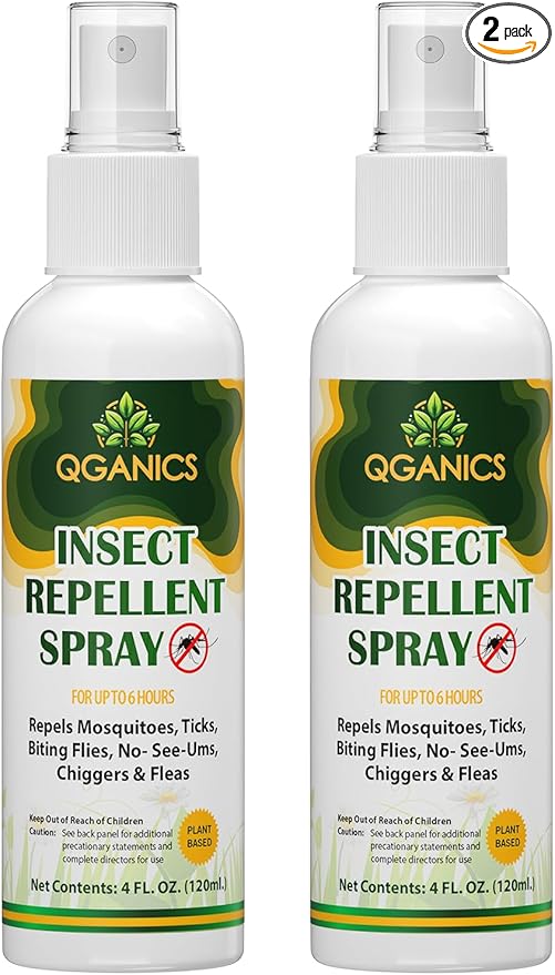 Mosquito Repellent Spray for Body, Natural Bug Spray DEET-Free, Bug Spray Travel Size Insect Repellent Spray for Skin 4 Fl Oz (2 Pack).