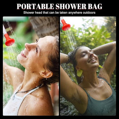 2 Pack Solar Shower Bag for Camp, 5 Gallons/20L Portable Camping Shower Bag with Removable Hose and On-Off Switchable Shower Head for Camping Beach Swimming Outdoor Traveling