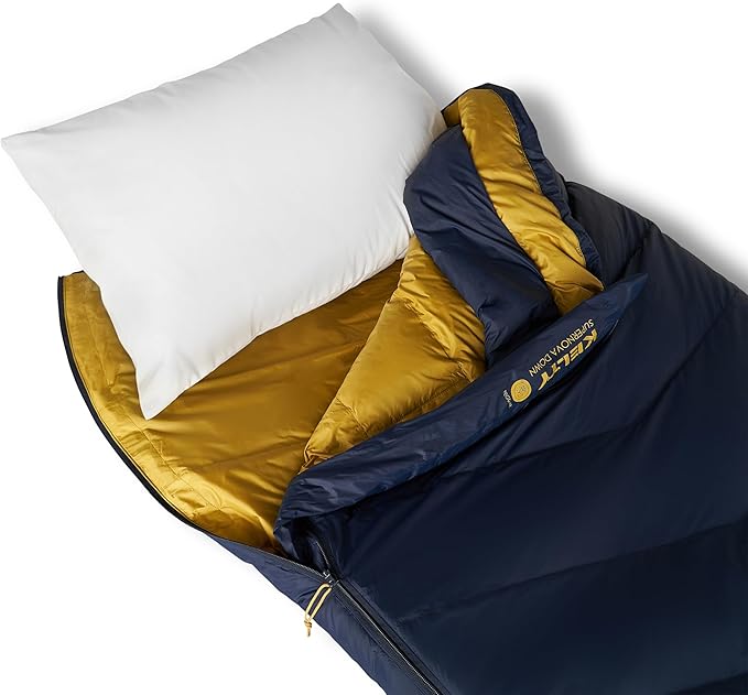 Kelty Supernova Down Sleeping Bag, Compact + Lightweight, Roomy Shape for All Body Types and Sleep Positions, Recycled Shell Fabrics