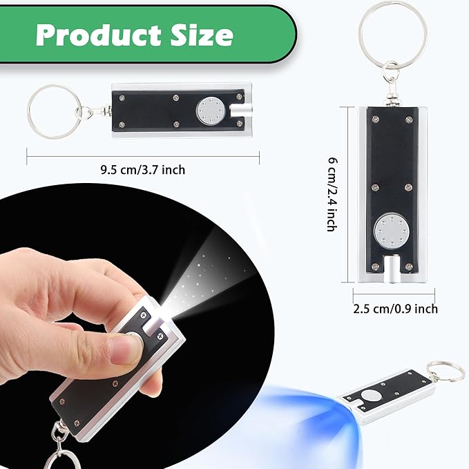 40 Packs Mini Flashlight Keychain Bulk Colorful Small Portable LED Lights Ultra Bright Flashlight Key Ring for Outdoor Camping Activity, 8 Colors