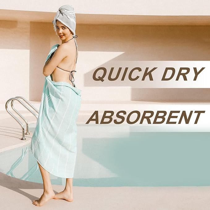 Genovega Turkish Bathroom Bath Towels Bulk Beach Pool Swim Towel Set Absorbent Quick Dry Extra Large Long Wide Multipack Adult Men Soft Cotton Luxury Hot Tub Spa Accessories