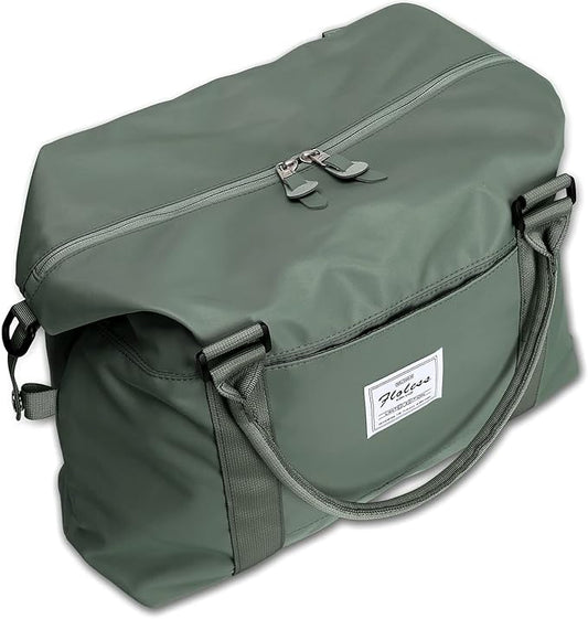 Womens travel bags, weekender carry on for women, sports Gym workout duffel bag, overnight shoulder Bag fit 15.6 inch Laptop (Large, Olive Green)