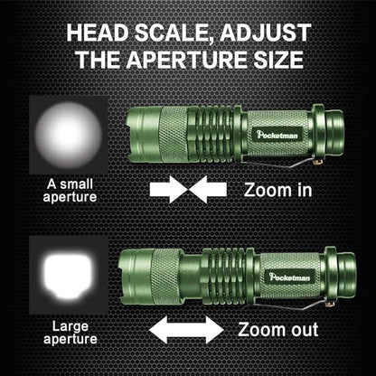 5 Pack LED Mini Flashlights 7W 300LM 3 Light Modes Adjustable Focus Zoomable LED Tactical Flashlight for Camping Hiking Emergency