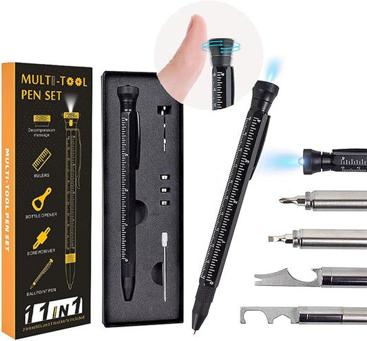 11 in 1 Multi-Tool Pen - Tools for Travel, Camping, Outdoor Activities and Everyday Use - Father's Day Dad Gift for Daughter Son, Birthday Father's Day Gift for Dad Grandpa Husband, Cool Gadgets