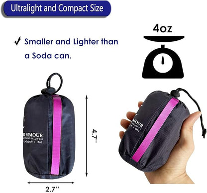 Gold Armour Inflatable Camping Pillow Backpacking Pillow Lightweight Travel Air Pillow Ultralight Ergonomic Pillow Portable for Airplanes with Neck & Lumbar Support (Purple)