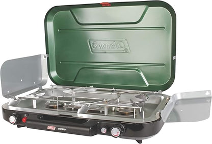 Coleman Classic 3-Burner Propane Camping Stove, Portable Camp Stove with 3 Adjustable Burners & Push-Button Instant Ignition, 28,000 BTUs for Camping, Tailgating, Grilling, BBQs, & More