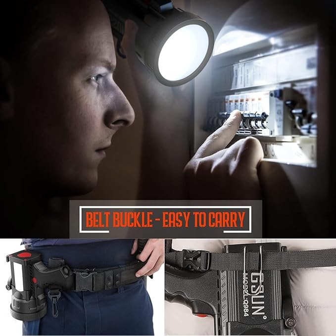 BIGSUN 4 Colors Spotlight, High Lumen Flashlight 1200,000 LED with Phone Holder, Rechargeable 14000 mAh, White/Red/Green/Yellow Filter Lens, for Photography Fill Light, Home Party,Type-C Included