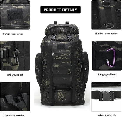 Hiking Backpack for Men 70L/100L Camping Backpack Military Rucksack Molle 3 Days Assault Pack for Climbing