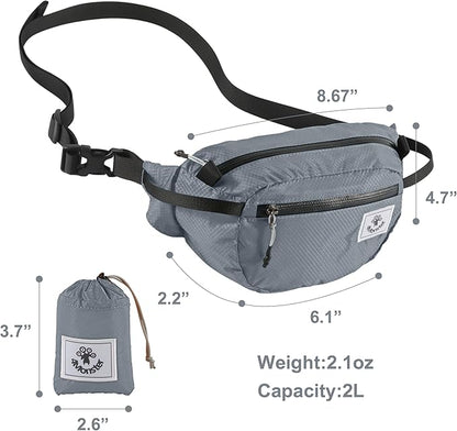 4Monster Hiking Waist Packs Portable,Water Resistant Fanny Bag with Adjustable Strap,Lightweight Crossbody Chest Bag Slim Bag