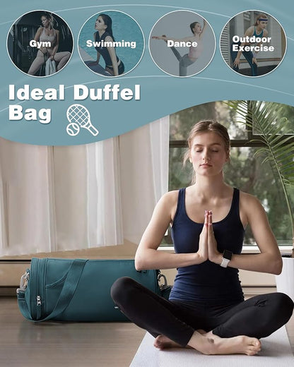 Small Gym Bag for Women,Waterproof Workout Bag Mini Duffle Bag Womens Spotrs Gym Bags Small Travel Duffel Bag with Wet Pocket Carry on Weekender Bags for Dance Swimming,Gym,Yoga,Fitness Dark Blue