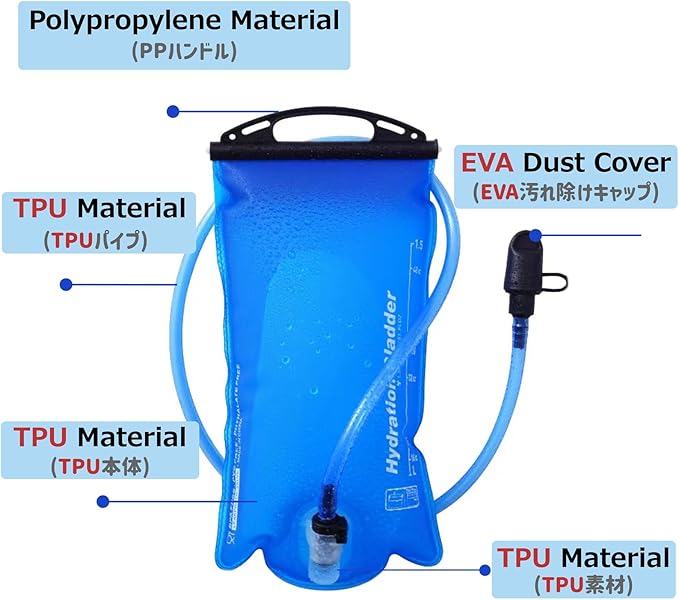 Azarxis Hydration Bladder Water Reservoir Leakproof 1.5L 2L 3L, BPA Free Hydration Pack Replacement for Running Walking Hiking Biking Climbing Cycling
