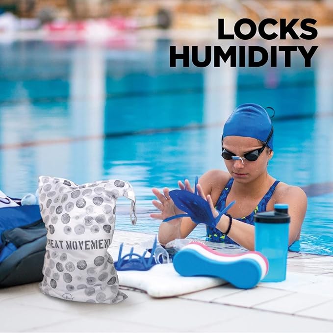 YOGA 2pcs Washable/Reusable Waterproof Wet/Dry Gym Clothes Bags for Swimsuits or Wet Clothes, Sports Bag for Carrying and Washing Assorted Laundry