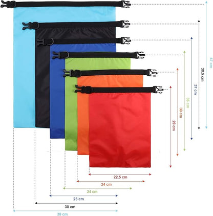 Shappy 6 Pcs Waterproof Dry Bag Set 6 Sizes Lightweight Sacks and Long Adjustable Shoulder Strap Outdoor Water Proof Keep Gear Dry Bag Stuff Sacks for Backpacking, Boating, Hiking, Camping (Colors)