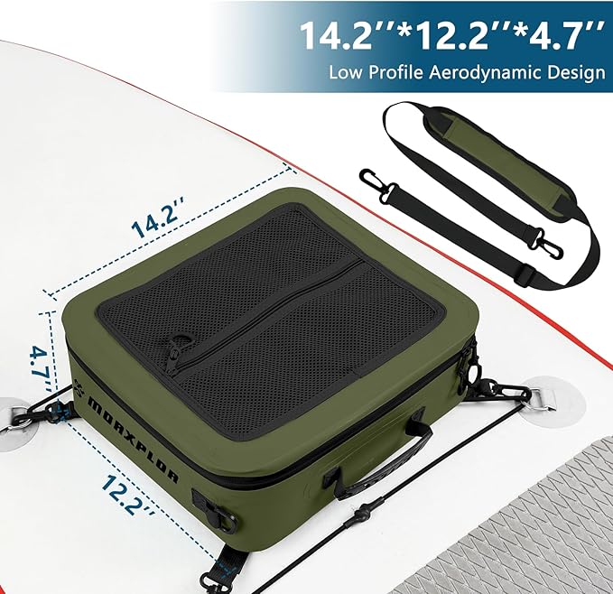 Waterproof PVC Paddleboard Cooler Deck Bag - 12 Can Soft Insulated Cooler for Paddleboarding, Camping, Kayaking