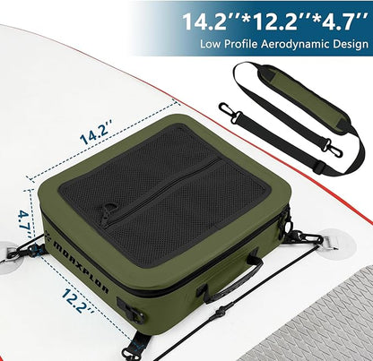 Waterproof PVC Paddleboard Cooler Deck Bag - 12 Can Soft Insulated Cooler for Paddleboarding, Camping, Kayaking