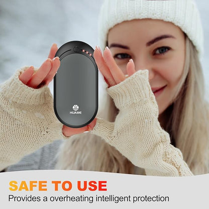 Hand Warmers Rechargeable, Portable Electric Pocket Heater, Reusable USB Hand Warmer with 5200mAh Power Bank, 3 Heat Settings, Winter Essentials for Men Women Hiking, Camping, Skiing