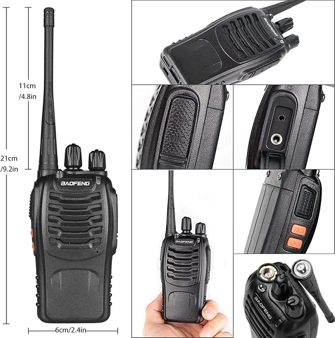 BAOFENG BF-888S Walkie Talkies Long Range for Adults with Earpieces, 16 CH Baofeng Two Way Radio (Pack of 12) with one Programming Cable
