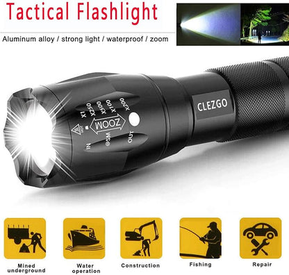 Flashlights High Lumens LED Powerful-Flashlights Handy Light Type 5 Modes Zoomable, Waterproof, Lightweight Flash Lights/Flashlights for Home,Outdoor,Emergencies,Camping,Travel-2 Pack